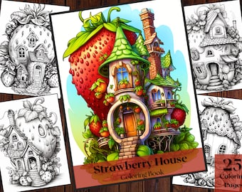Strawberry House Coloring Book | 25 Sweet Printable Pages (PDF)