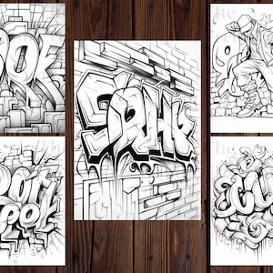 25 Cool Graffiti Coloring Book|abstract Street Art| Adults and Kids ...