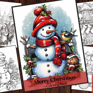 25 Merry Christmas Coloring Book |Printable Xmas Santa Claus Coloring Pages|Adults and Kids Printable Coloring Books | Instant Download