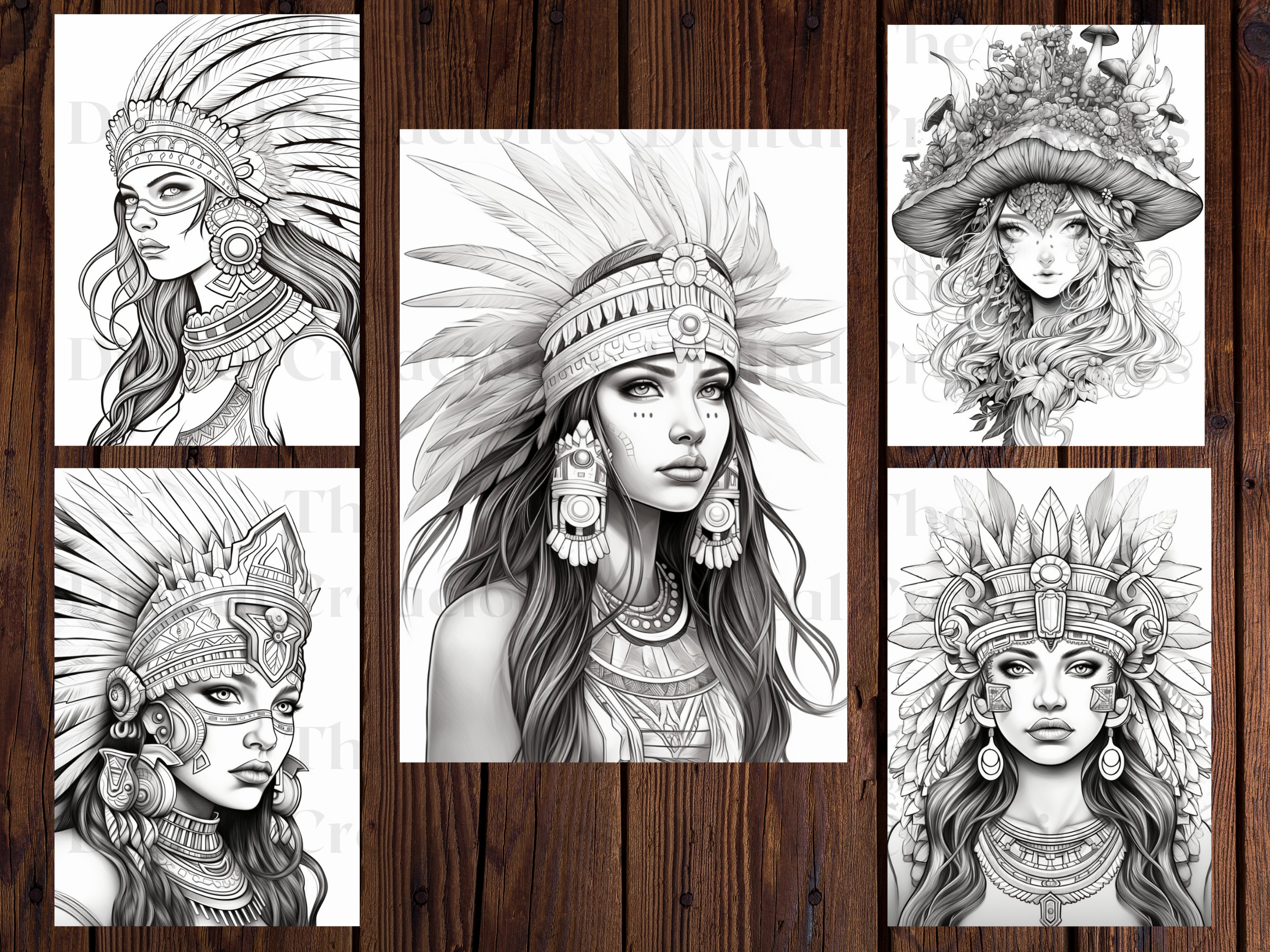 25 Aztecs Coloring Book |woman Colouring Pages|adults and Kids Coloring ...