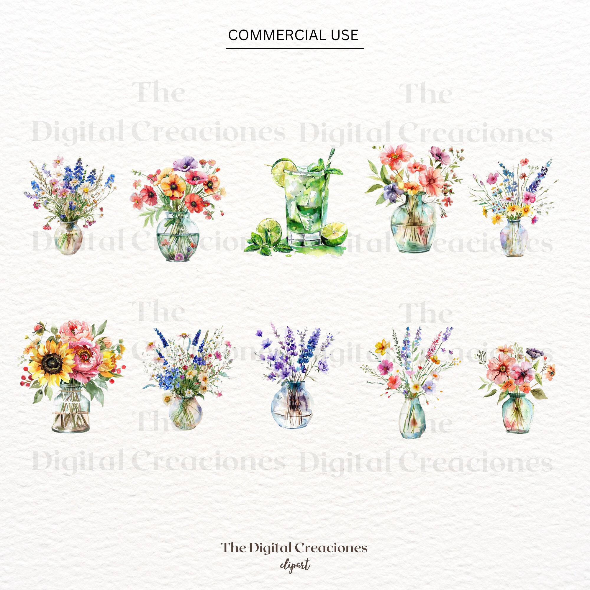 40 Vase of Flowers Clipart High Quality PNG Digital Download card ...