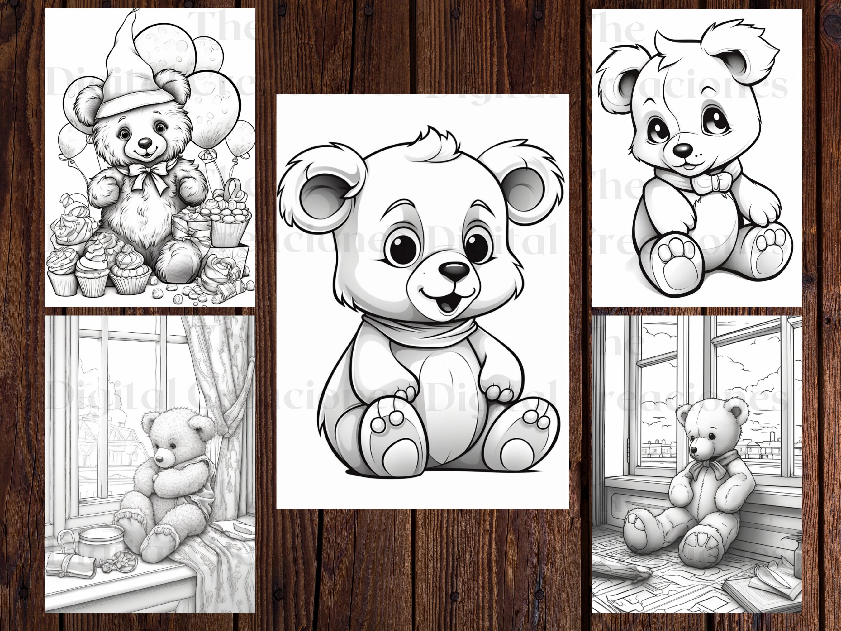 Teddy Bear Coloring Book 25 Adults and Kids Printable Coloring Books ...