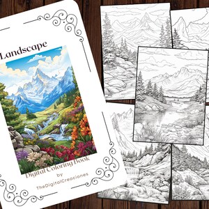 25 Landscape Coloring Book| Intricate Landscape Themed Coloring Pages ...