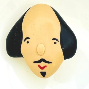 Handmade Shakespeare Brooch Pin Shakespeare gift jewelry