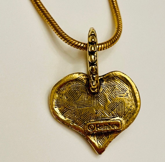 Unique Heart Necklace Christopher & Banks Gold to… - image 4