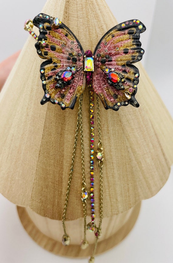 Betsey Johnson Butterfly Effect HUGE Jeweled Crystal … Gem