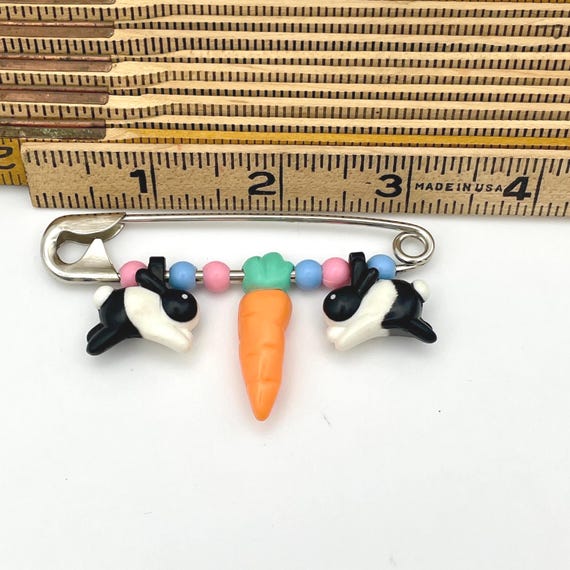 Vintage Hallmark Easter Safety Pin Brooch: Bunny … - image 6