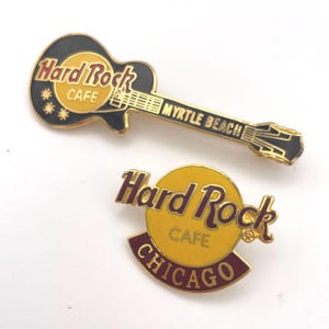 Pin vintage de Hard Rock Cafe: broche de guitarra de Myrtle Beach, Florida, y clásico de Chicago