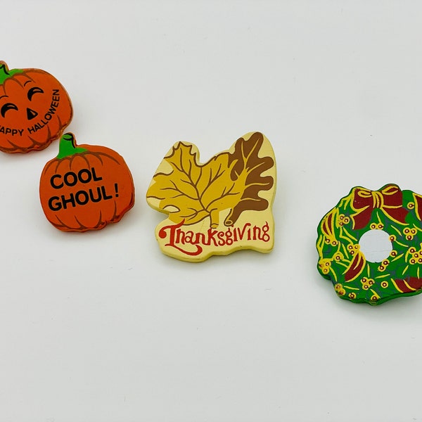 Vintage Holiday brooches holiday pins thanksgiving Christmas halloween Thanksgiving Jewelry Thanksgiving Gift