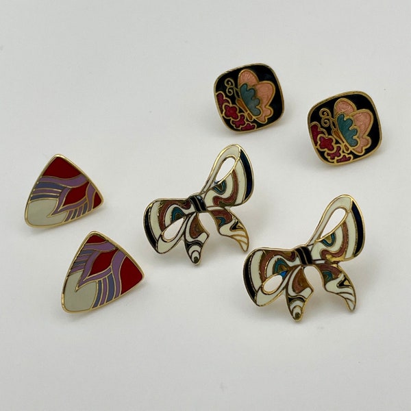 Cloisonné Earrings Stud Vintage Earrings in a variety of unique styles