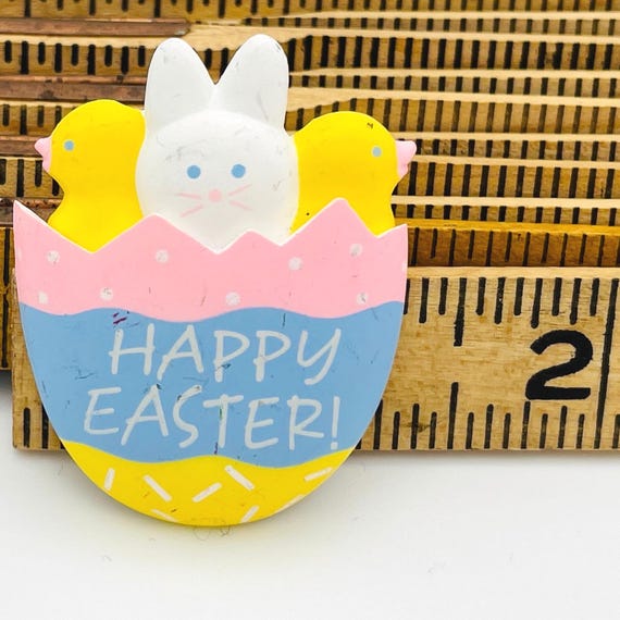 Easter Bunny in an Easter Egg Pin a 1980s Vintage… - image 3