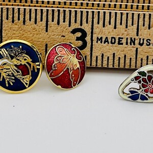 Women Ethnic Cloisonne Flower Jade Earrings