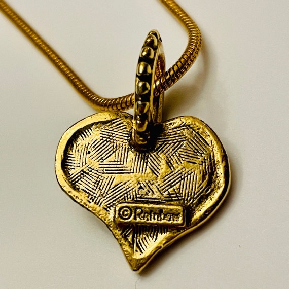 Unique Heart Necklace Christopher & Banks Gold to… - image 3