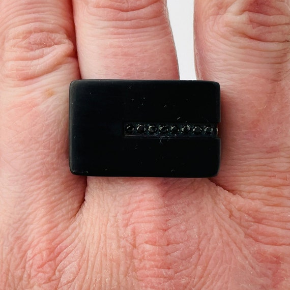 Black Ring Stainless Steel ring for men minimalis… - image 8