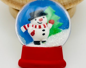 Vintage Snow globe brooch Hallmark Christmas brooch Christmas lapel pin Snowman Brooch snow globe gift