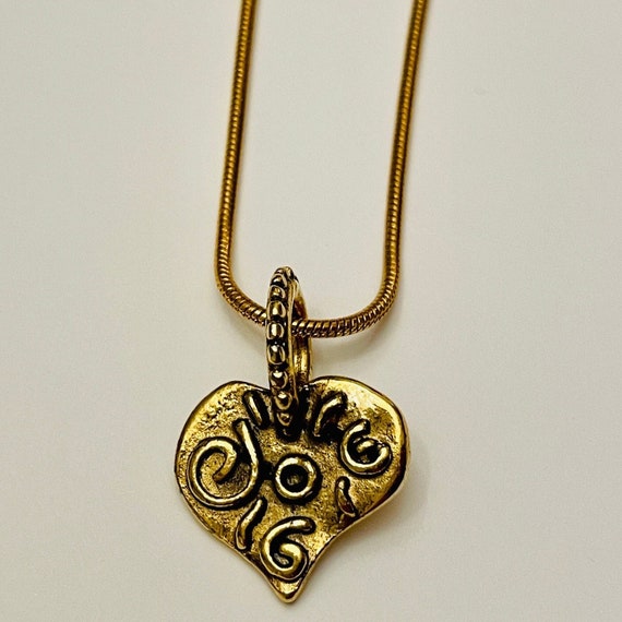Unique Heart Necklace Christopher & Banks Gold to… - image 1