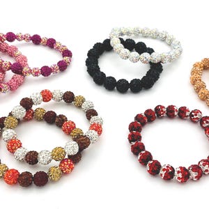 Sparkly Rhinestone Shamballa Bracelet: Stackable Beaded Bling