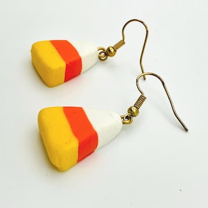 Candy Corn Dangle Earrings candy Earrings Halloween Earrings Halloween Jewelry Candy Corn Gift Candy Corn Earrings