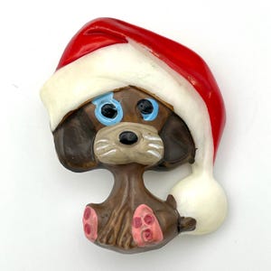 Vintage Christmas Dog Brooch: Doggon Merry Christmas Jewelry 1980s-1990s