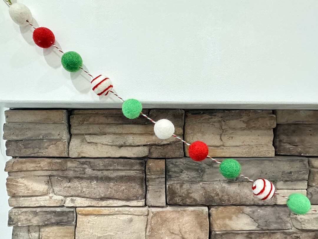 Christmas Felt Garland Holiday Garland Christmas Decorations Christmas