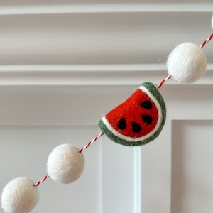 Watermelon Felt Garland - Party Decor - Summer Garland - Summer Decor