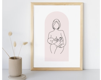 Breastfeeding Print, Breastfeeding Art, Mothers Day Art, Breastfeeding Artwork, Breastfeeding Wall Decor, Breastfeeding Decor, Breastfeeding