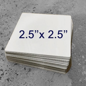 May include: A stack of 2.5" x 2.5" white square cards.