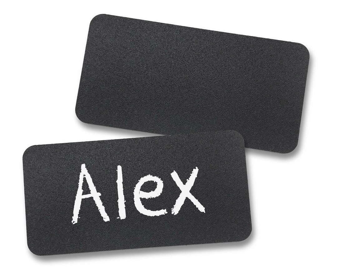 Packs of Chalkboard Reusable Name Tags 1.5 X 3 Name Badge, Black Tag