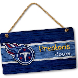 Personalized Name NFL Football Tennessee Titans Bedroom Door and Wall Hanging Sign, Custom Room Sign, Room Decor