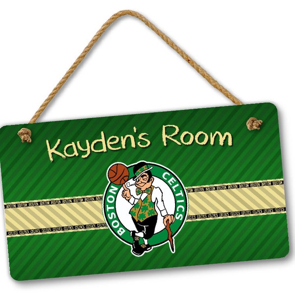 Personalized Name NBA Basketball Boston Celtics Bedroom Door and Wall Sign, Custom Room Sign, Room Decor