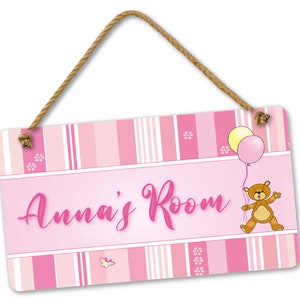 Kids Personalized Name Baby Girl Bedroom Door and Wall Hanging Sign, Custom Room Sign, Room Decor