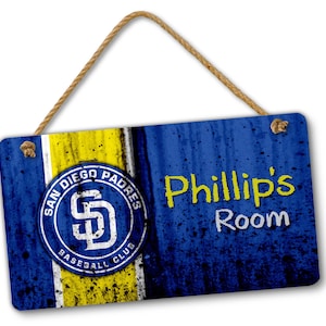 Personalized Name San Diego Padres Bedroom Door and Wall Sign, Custom Room Sign, Room Decor, Baseball