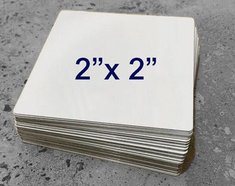 2" x 2" Square Gloss White .03" THICK Aluminum Sublimation Blanks
