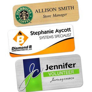 Custom Metal Name Tags - Personalized Magnetic Name Badges with Logo - Perfect for Work & Events - Wearable Name Tags for Professionals