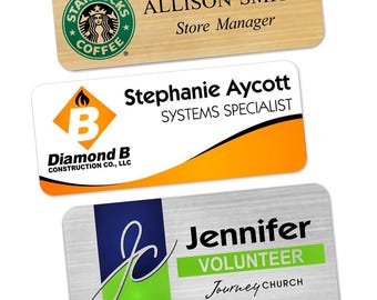 Custom Metal Name Tags - Personalized Magnetic Name Badges with Logo - Perfect for Work & Events - Wearable Name Tags for Professionals