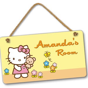 Kids Personalized Name Cute Bedroom Door and Wall Hanging Sign, Custom Room Sign, Room Decor