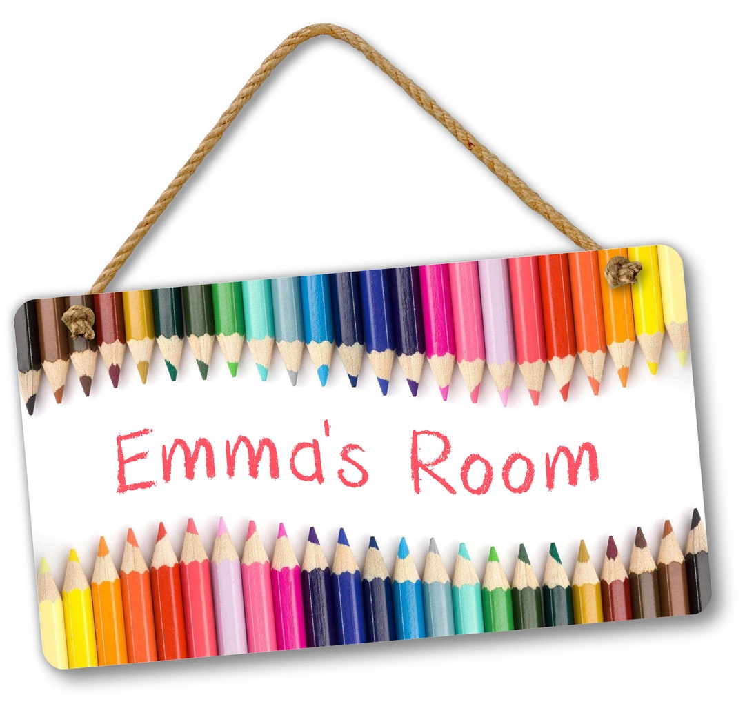 Kids Personalized Name Crayon Art Bedroom Door and Wall Etsy