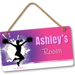 Cheerleading Personalized Name Bedroom Door and Wall Sign, Custom Room Sign, Room Decor, Dance, Cheerleader