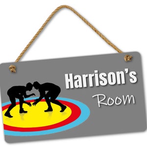 Wrestling Personalized Name Bedroom Door and Wall Sign, Custom Room Sign, Room Decor, Sport
