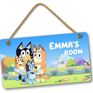 Kids Personalized Name Toddler Bedroom Door and Wall Sign, Custom Room Sign, Room Decor, Dog Design