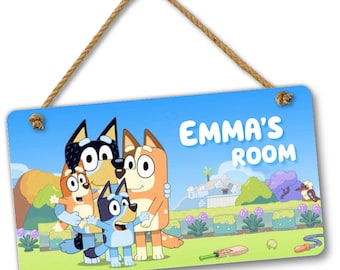 Kids Personalized Name Toddler Bedroom Door and Wall Sign, Custom Room Sign, Room Decor, Dog Design