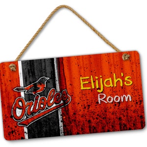 Personalized Name Baltimore Orioles Bedroom Door and Wall Sign, Custom Room Sign, Room Decor, Baseball