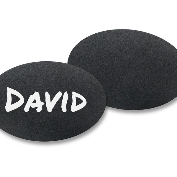 Packs of Chalkboard Reusable Name Tags - 1.75" x 2.5" - OVAL - Plastic Name Tags, Black Tags, Pin & Magnet Back