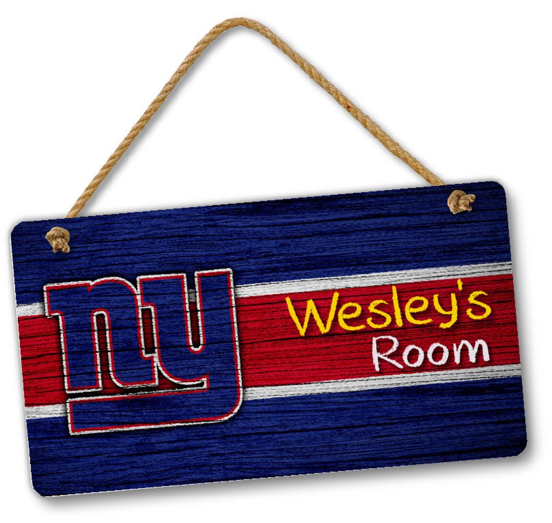 Personalized Name NFL Football New York Giants Bedroom Door and Wall