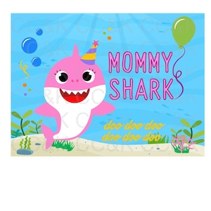 Mommy Birthday Shark SVG & PNG Descarga digital