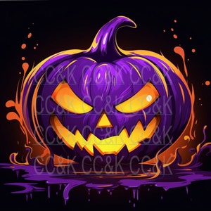 Halloween Purple Pumpkin SVG PNG