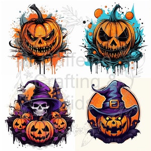 4 Pumpkin Designs SVG PNG