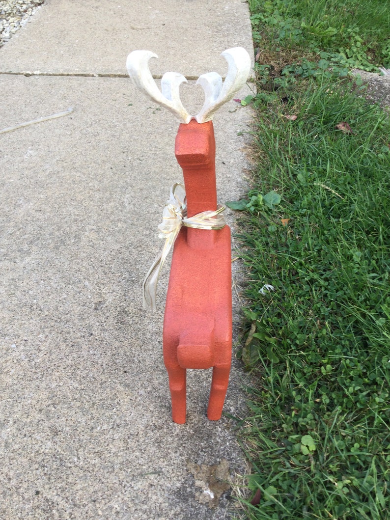 Reindeer Stone Painted Etsy