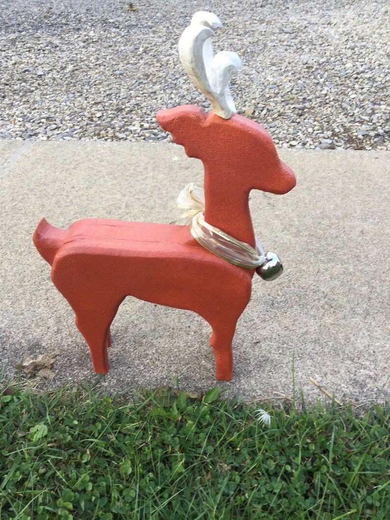 Reindeer Stone Painted Etsy