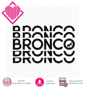 PNG | Bronco Digital Art for Instant Download | Horse